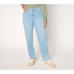 Maya J Women's Plus Sz Pants 18 Ombre Print Ankle Jeans Blue A704359